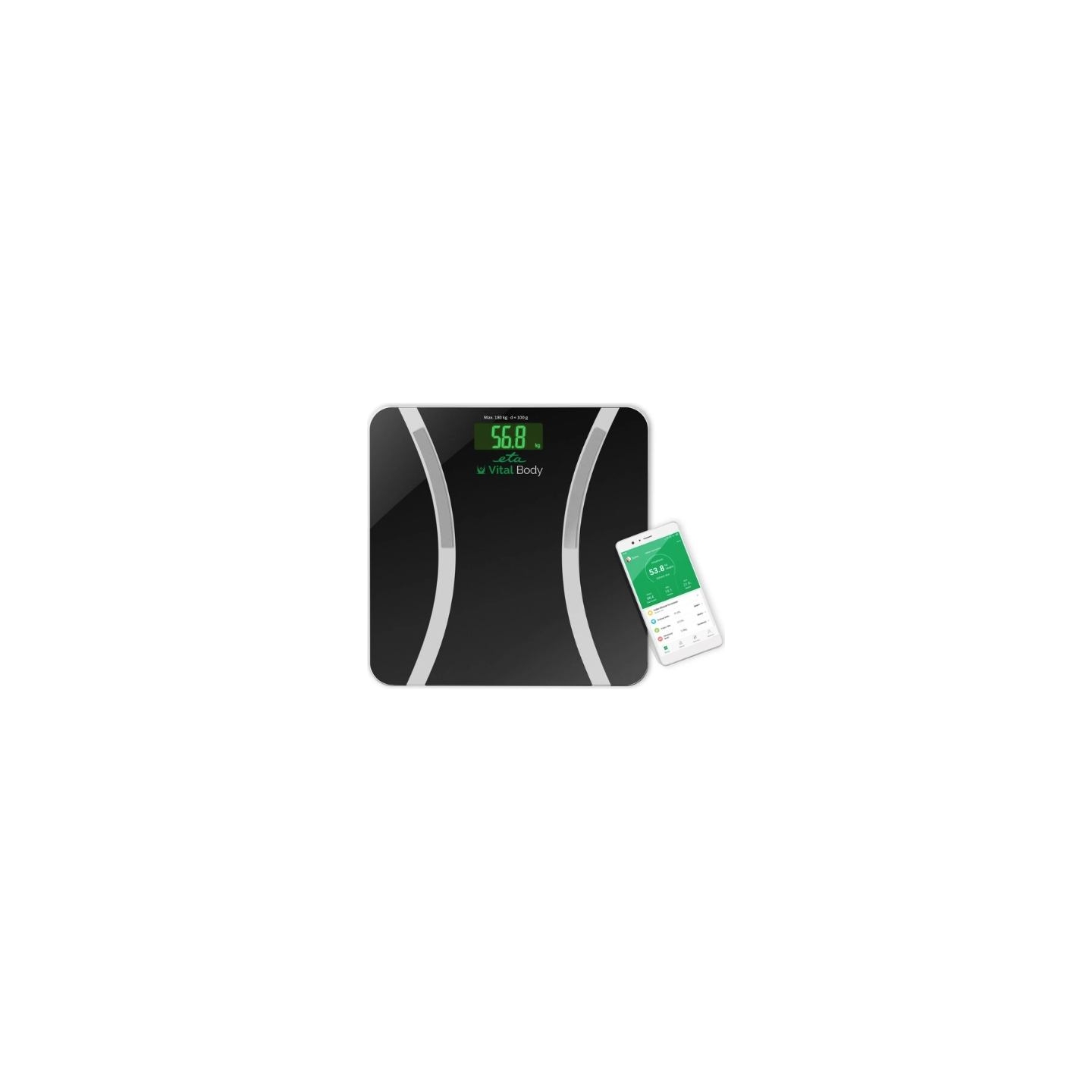 ETA | Vital Body Personal scale | ETA678090000 | Body analyzer | Maximum weight (capacity) 180 kg | Accuracy 100 g | Body Mass I