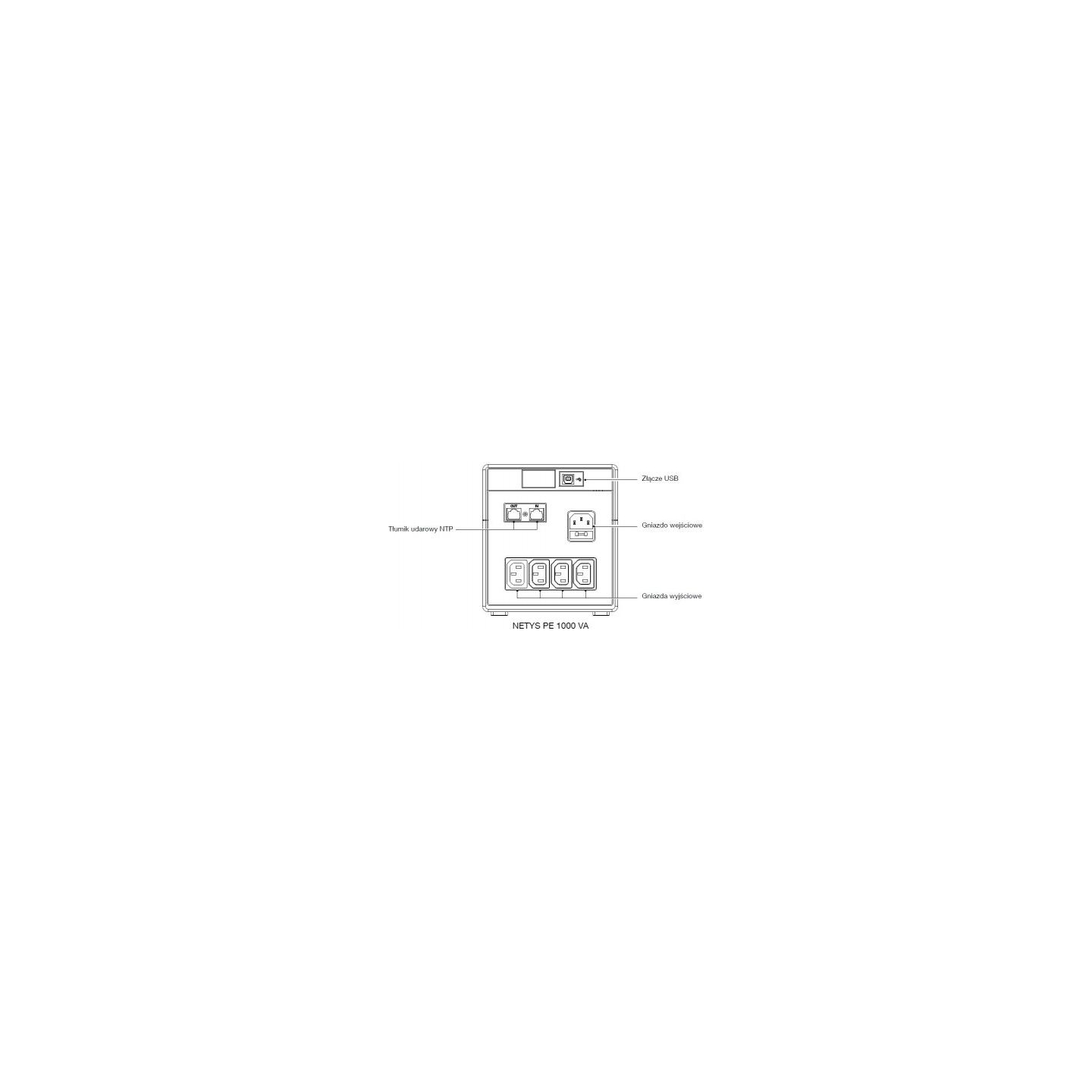 Socomec NETYS PE UPS 1000VA/600W230V/AVR/4XIEC 320, LED, USB