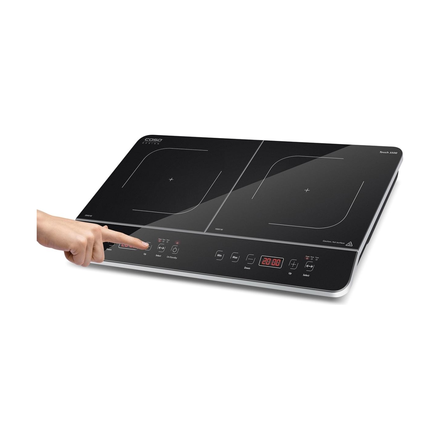 Caso | Hob | Touch 3500 | Induction | Number of burners/cooking zones 2 | Touch control | Timer | Black | Display