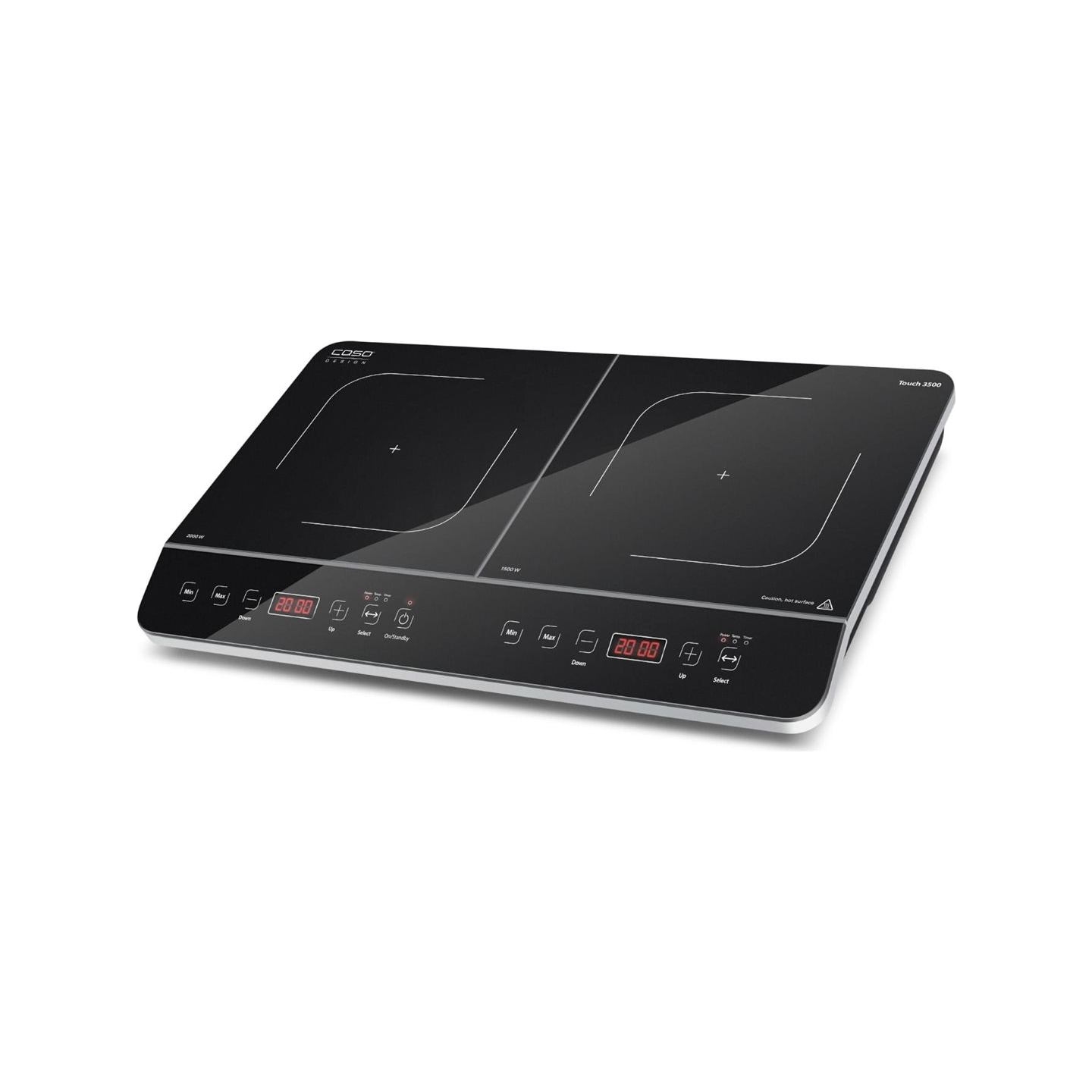 Caso | Hob | Touch 3500 | Induction | Number of burners/cooking zones 2 | Touch control | Timer | Black | Display