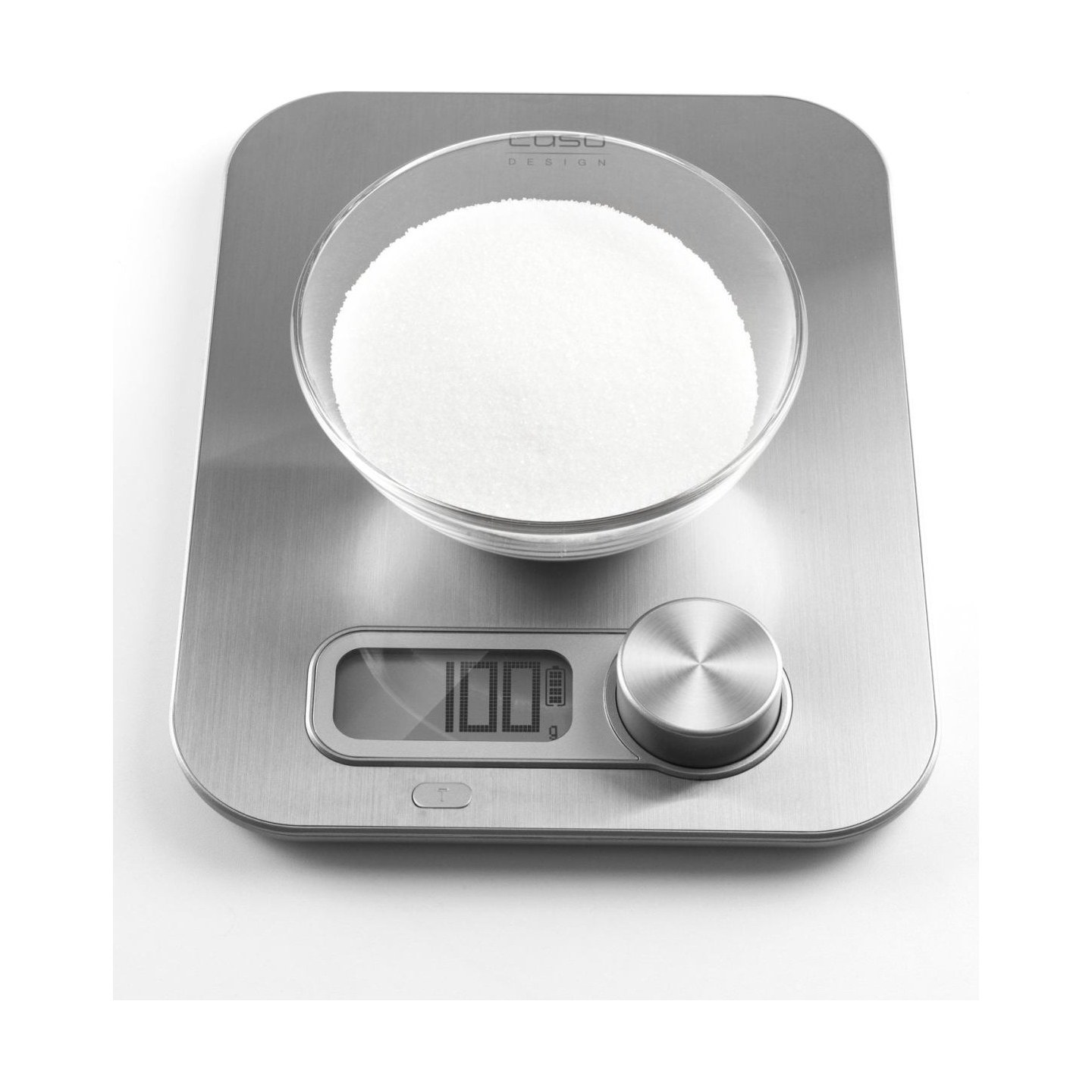 Caso | Design kitchen scale | Maximum weight (capacity) 5 kg | Graduation 1 g | Display type Digital | Stainless Steel