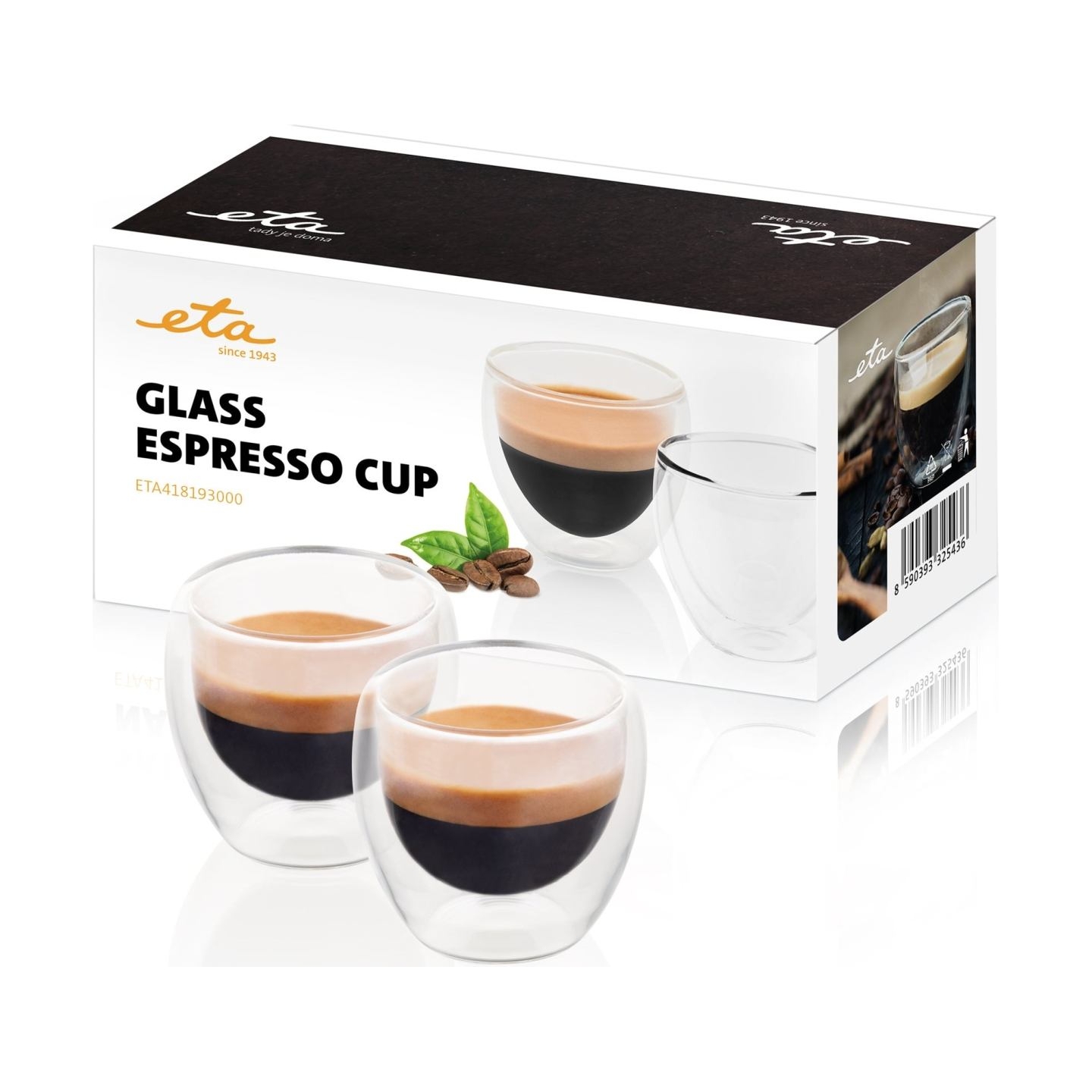 ETA | Espresso cups | ETA418193000 | For espresso coffee | 2 pc(s) | Dishwasher proof | Glass
