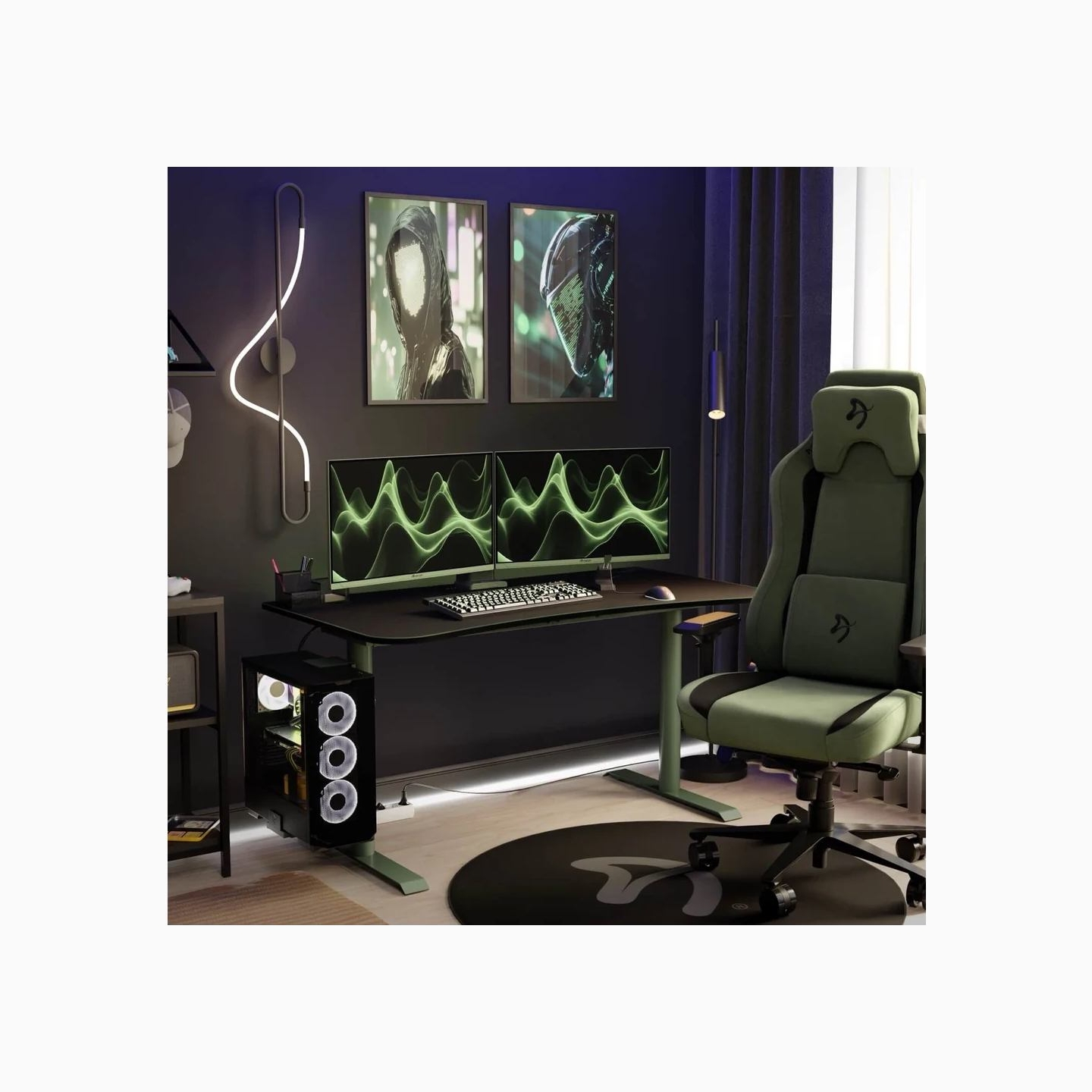 Arozzi Gaming Desk | Arena Medium | Forest Green