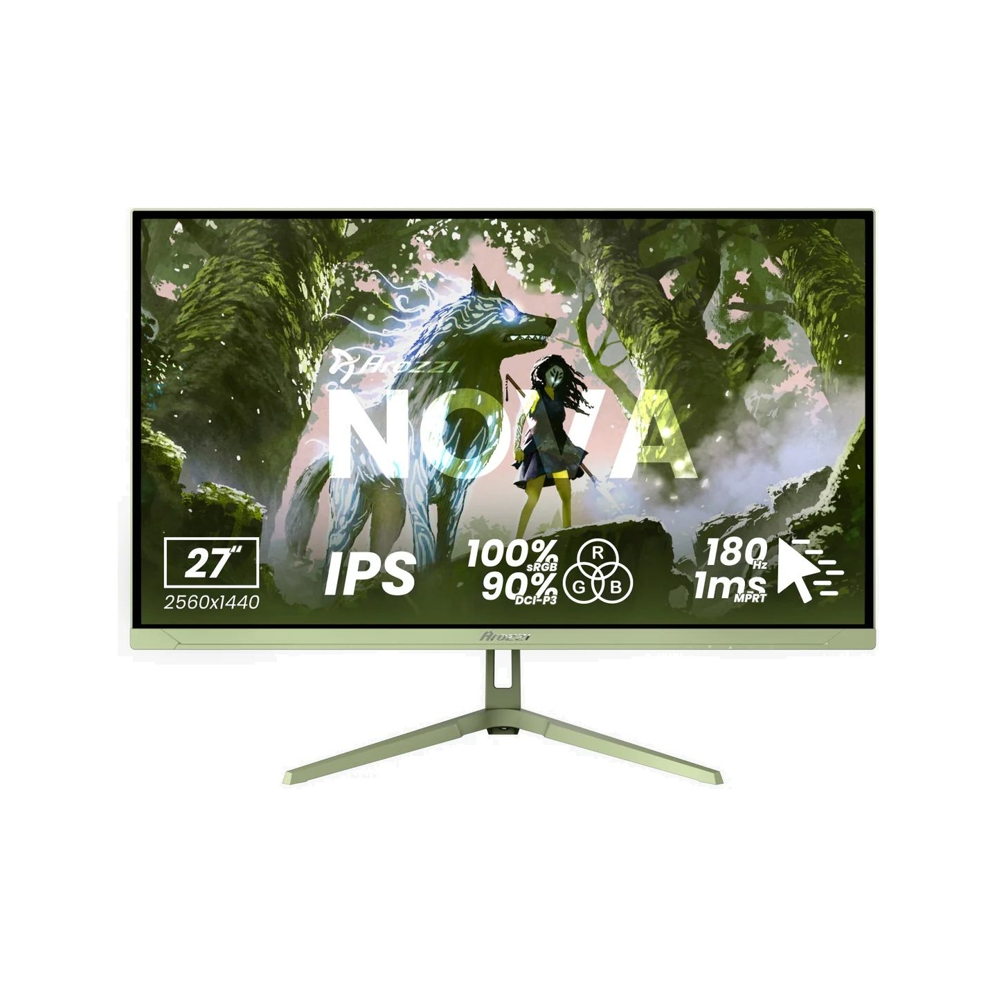 Arozzi | Nova | 27 " | IPS | QHD | 16:9 | 260 Hz | 1 ms | 2560 x 1440 pixels | 350 cd/m² | HDMI ports quantity 2 | Forest Green