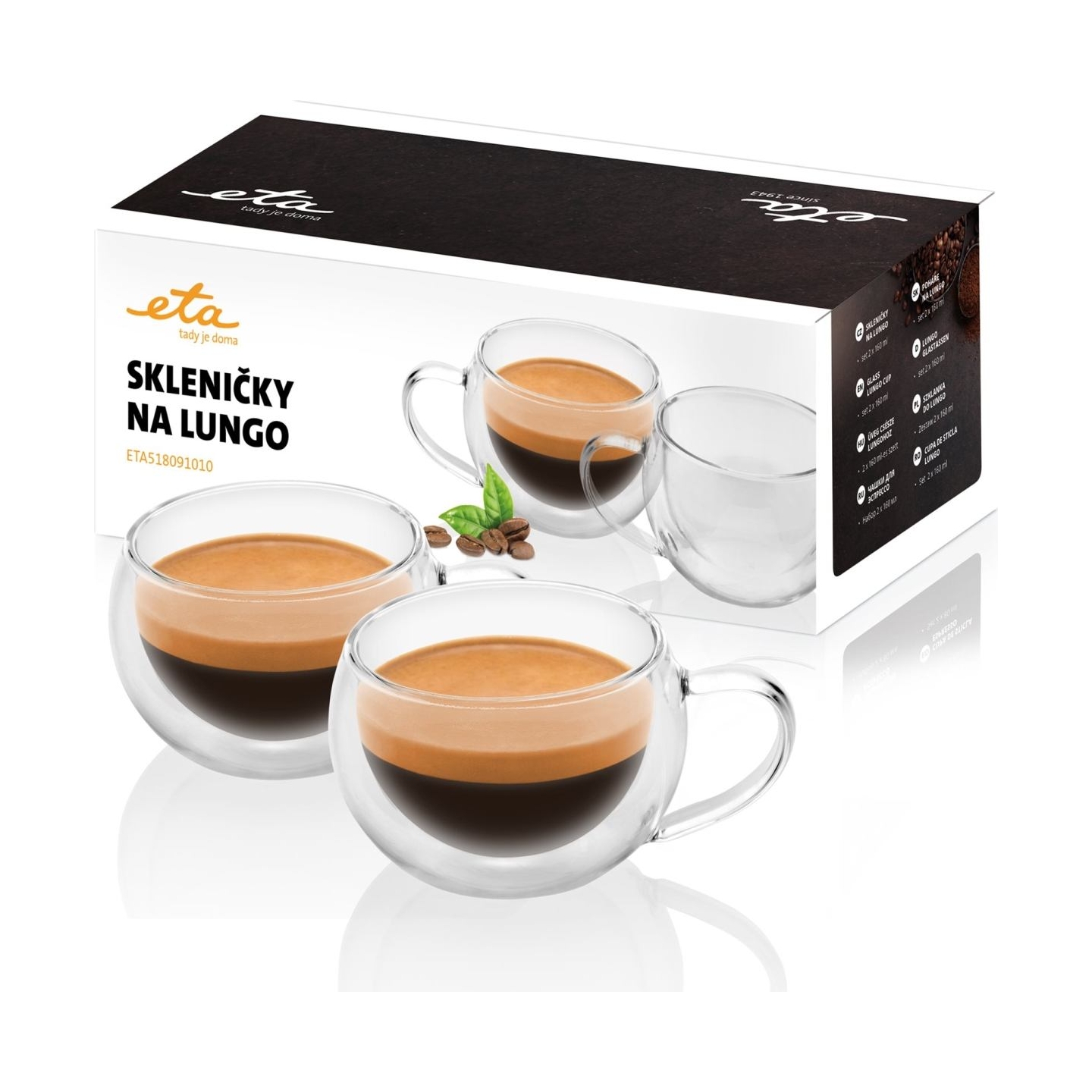 ETA | Lungo cups | ETA518091010 | For coffee | 2 pc(s) | Dishwasher proof | Glass