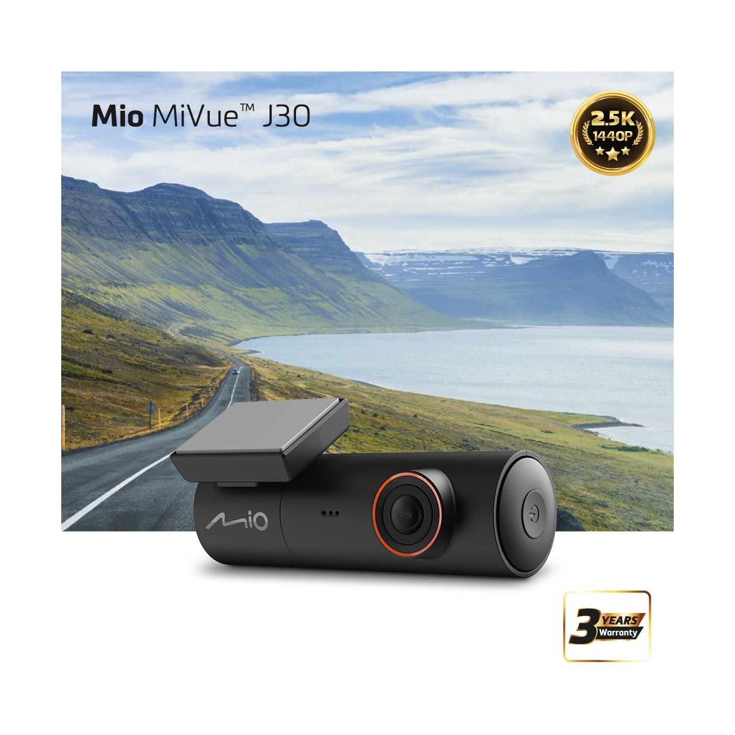 MIO MiVue J30 Dash Cam | Mio | Wi-Fi | 1440P recording; Superb picture quality 4M Sensor; Super Capacitor, Integrated Wi-Fi, 140