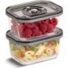 Caso | Glass Vacuum Containers with Plastic Lid (2 pcs) | VacuBoxx Eco-Duo S | Transparent