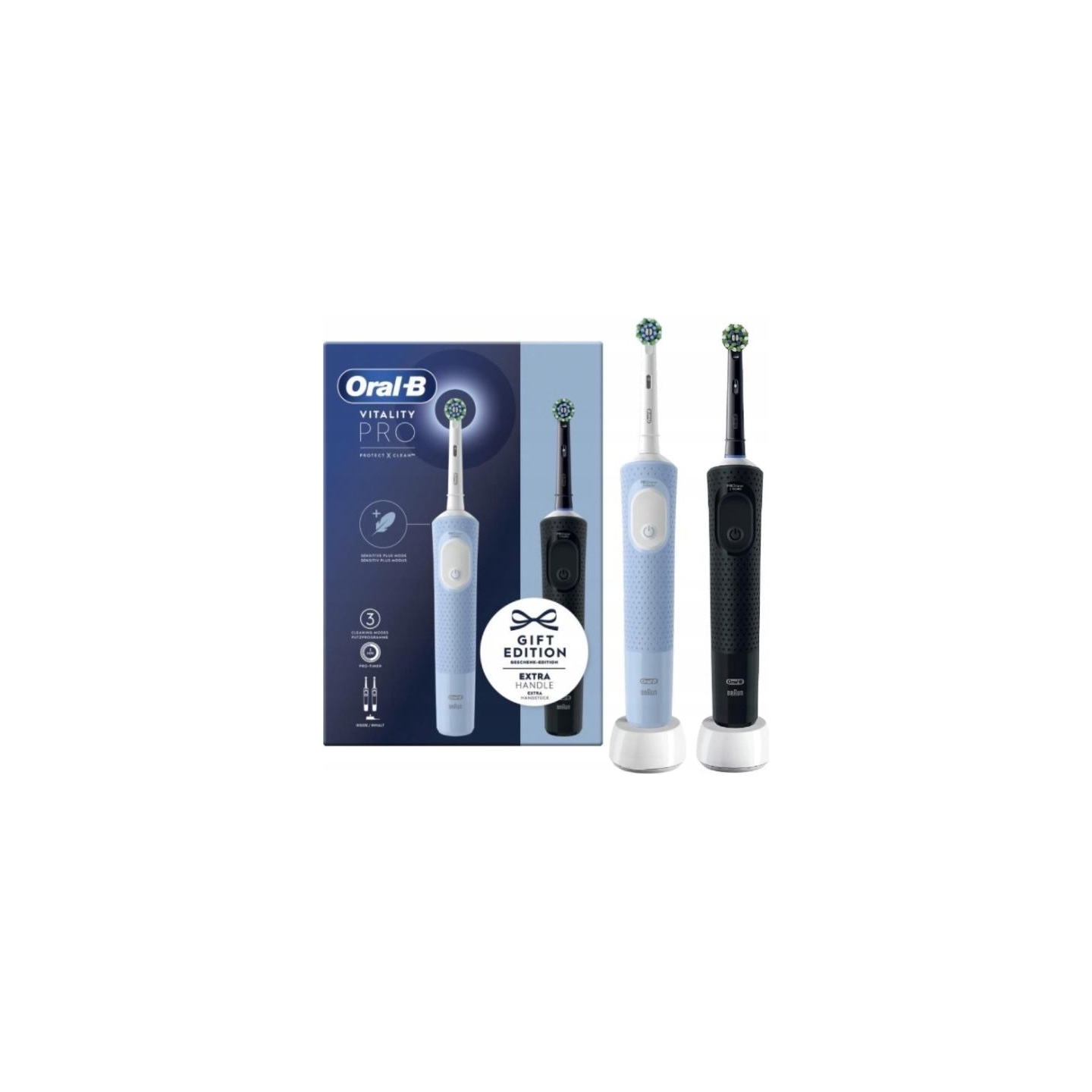 Oral-B Electric Toothbrushes | Vitality Pro Duo | Rechargeable | For adults | Number of brush heads included 2 | Number of teeth