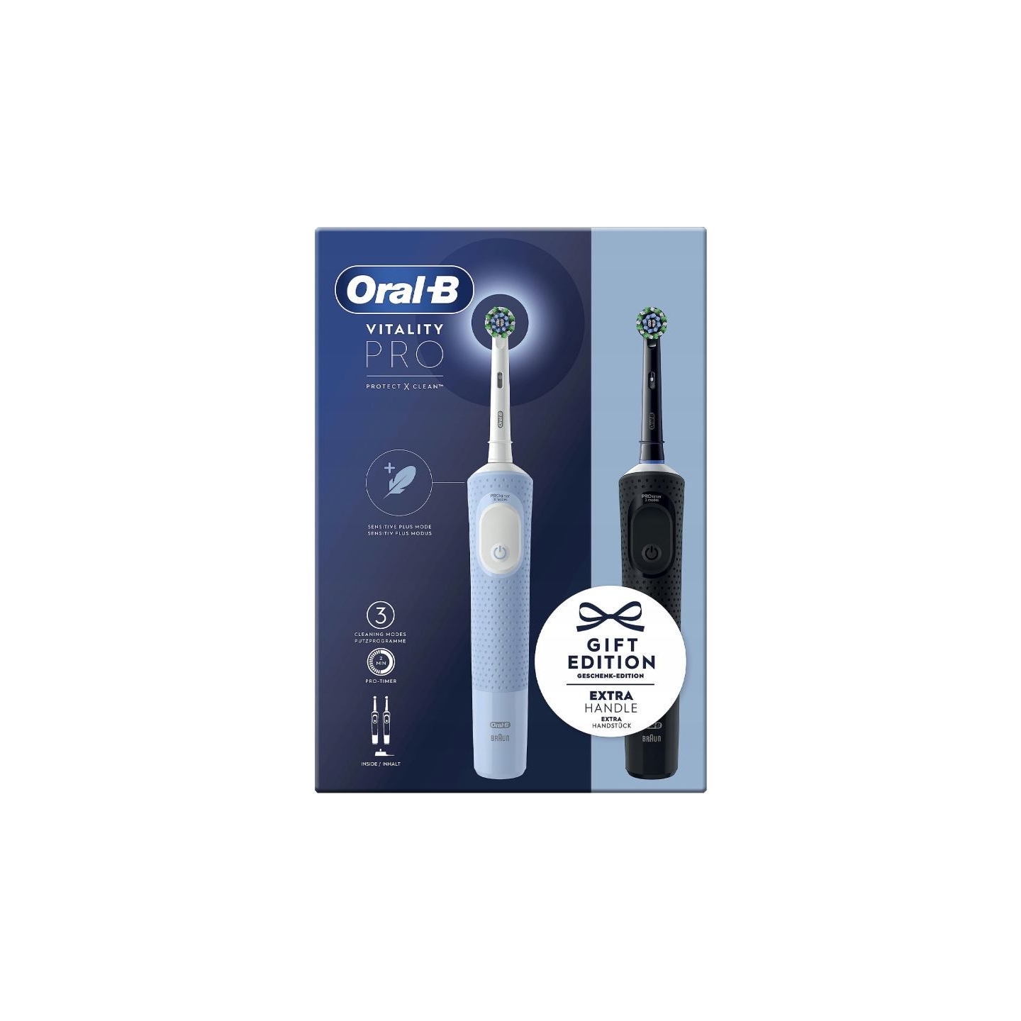 Oral-B Electric Toothbrushes | Vitality Pro Duo | Rechargeable | For adults | Number of brush heads included 2 | Number of teeth