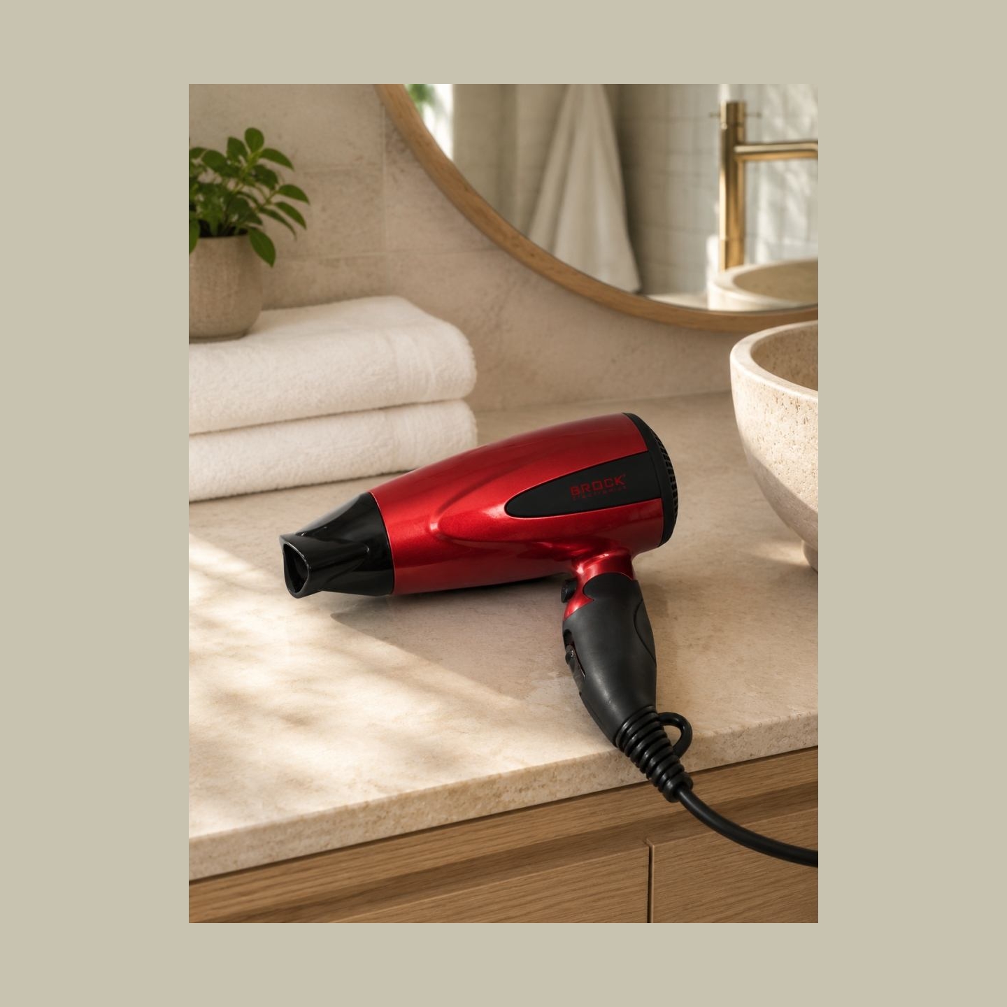Brock HD 8501 RD Hair Dryer 1600W, Red
