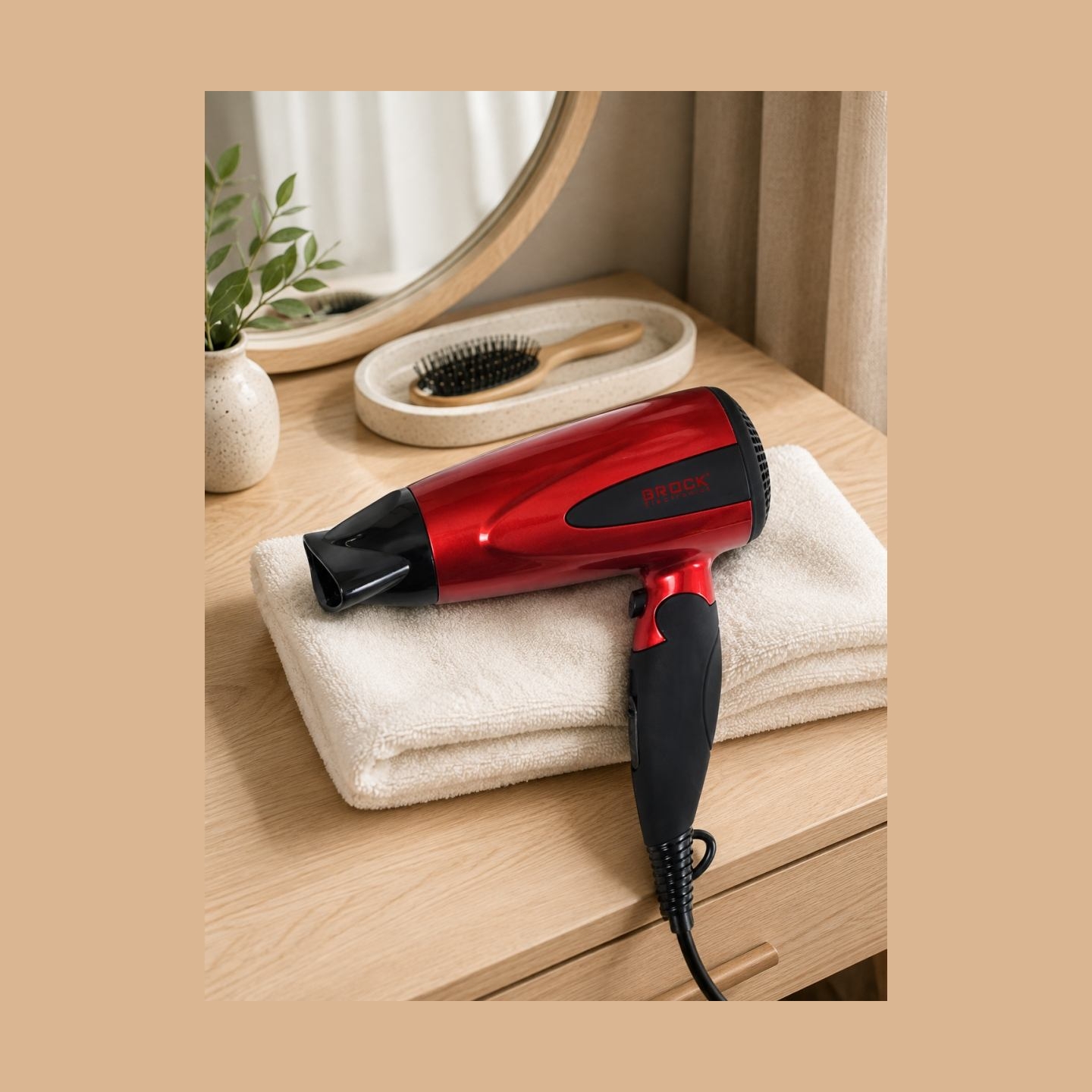 Brock HD 8501 RD Hair Dryer 1600W, Red