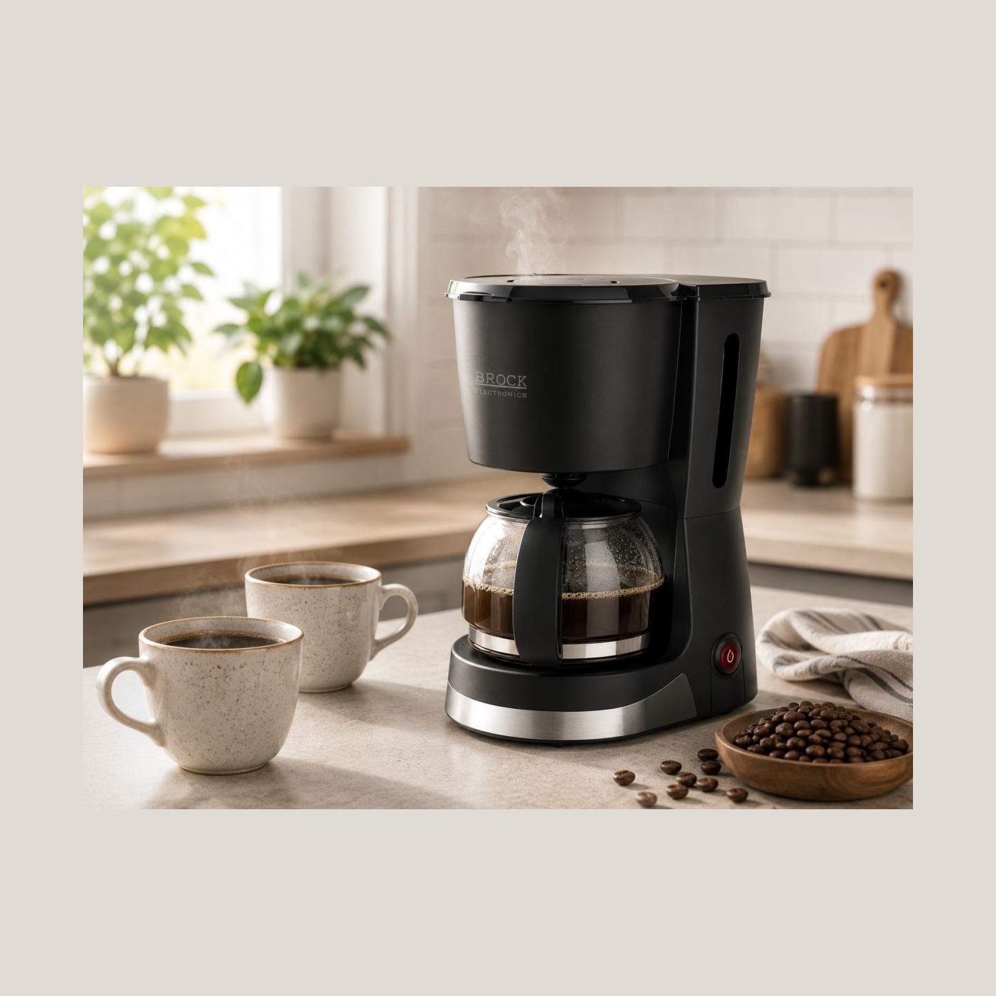 Brock CM 1501 SS Coffe Maker Capacity 1,5L 915-1080W, Black