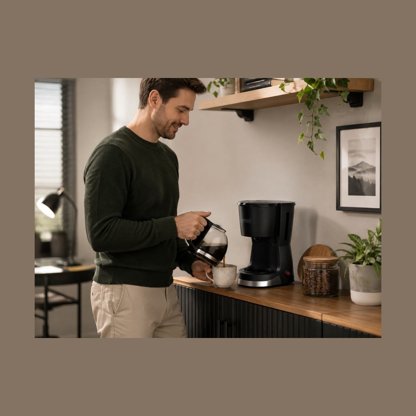 Brock CM 1501 SS Coffe Maker Capacity 1,5L 915-1080W, Black