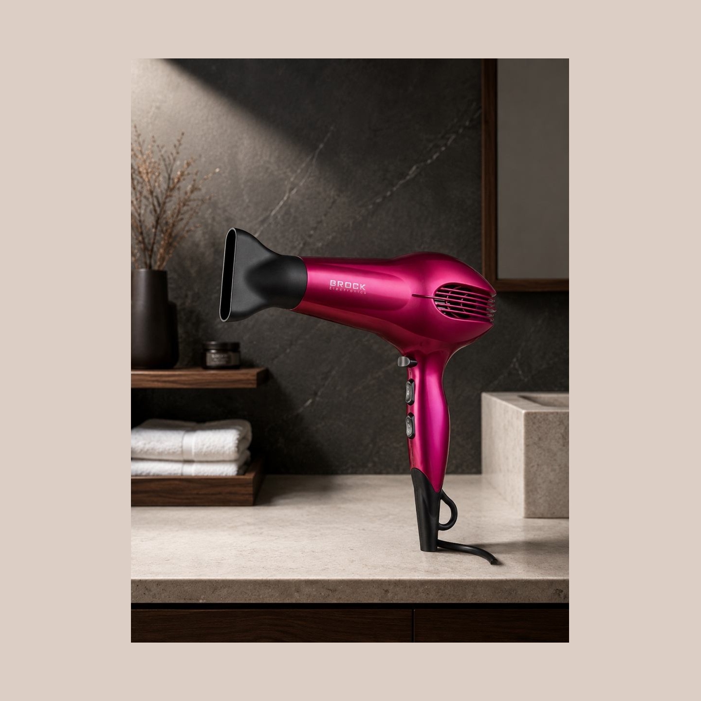 Brock HD 9501 PK Hair Dryer 1800W, Pink