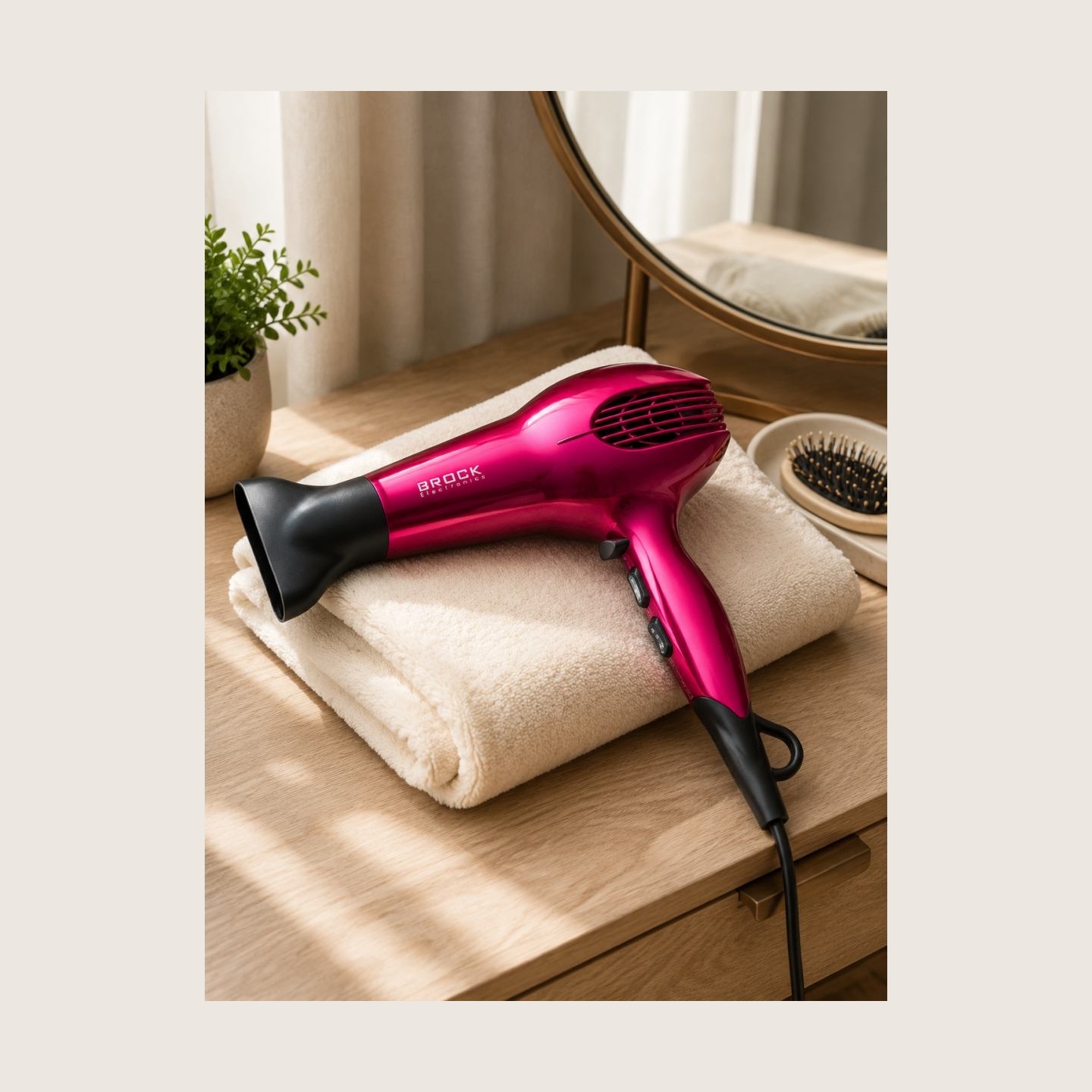 Brock HD 9501 PK Hair Dryer 1800W, Pink