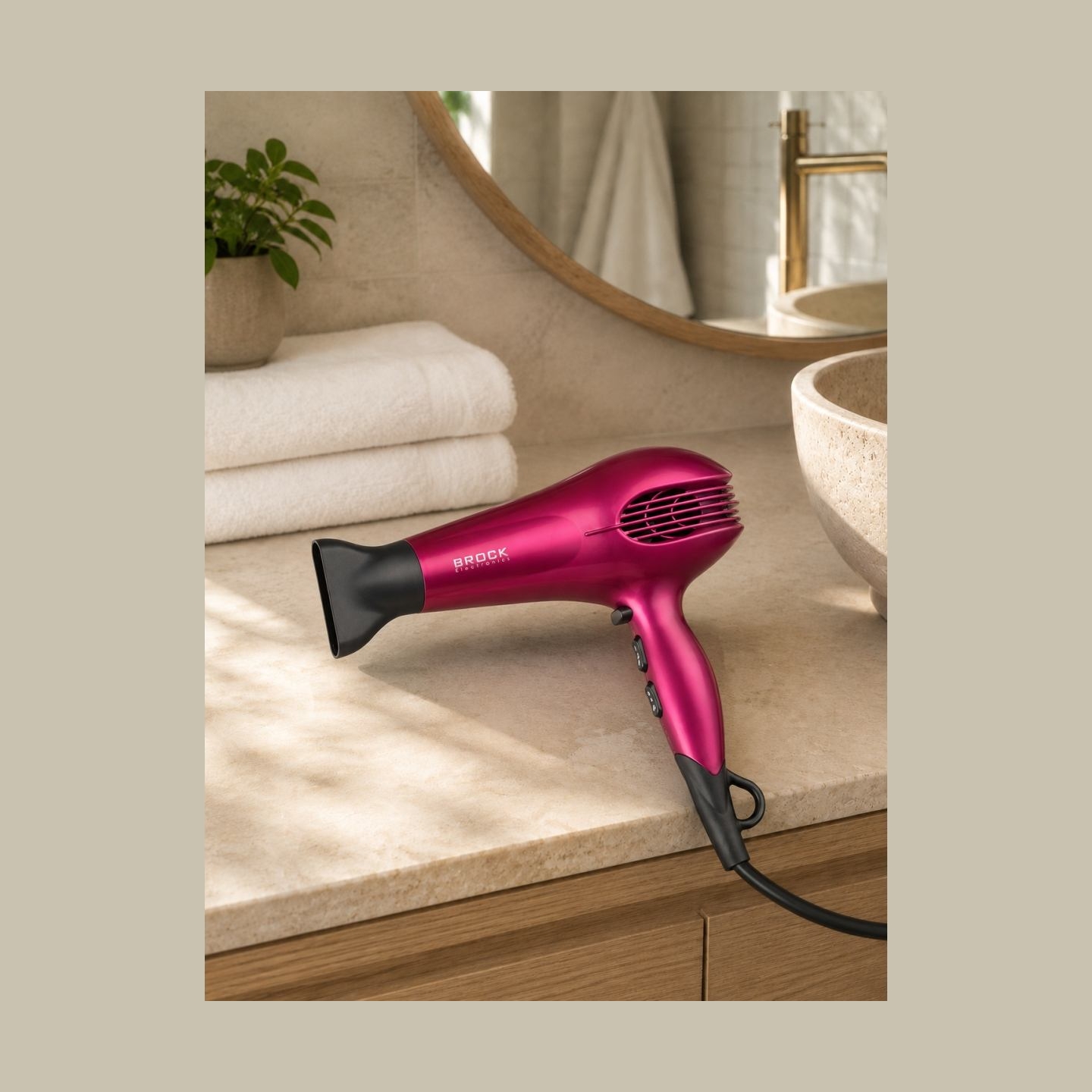 Brock HD 9501 PK Hair Dryer 1800W, Pink