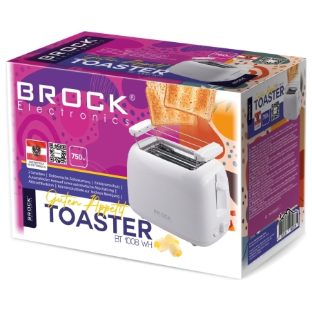 Brock BT 1008 WH Toaster 650-750W, White