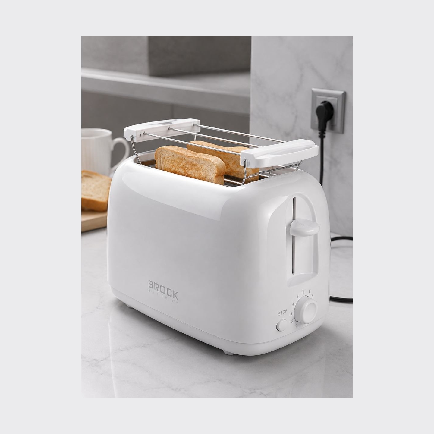 Brock BT 1008 WH Toaster 650-750W, White