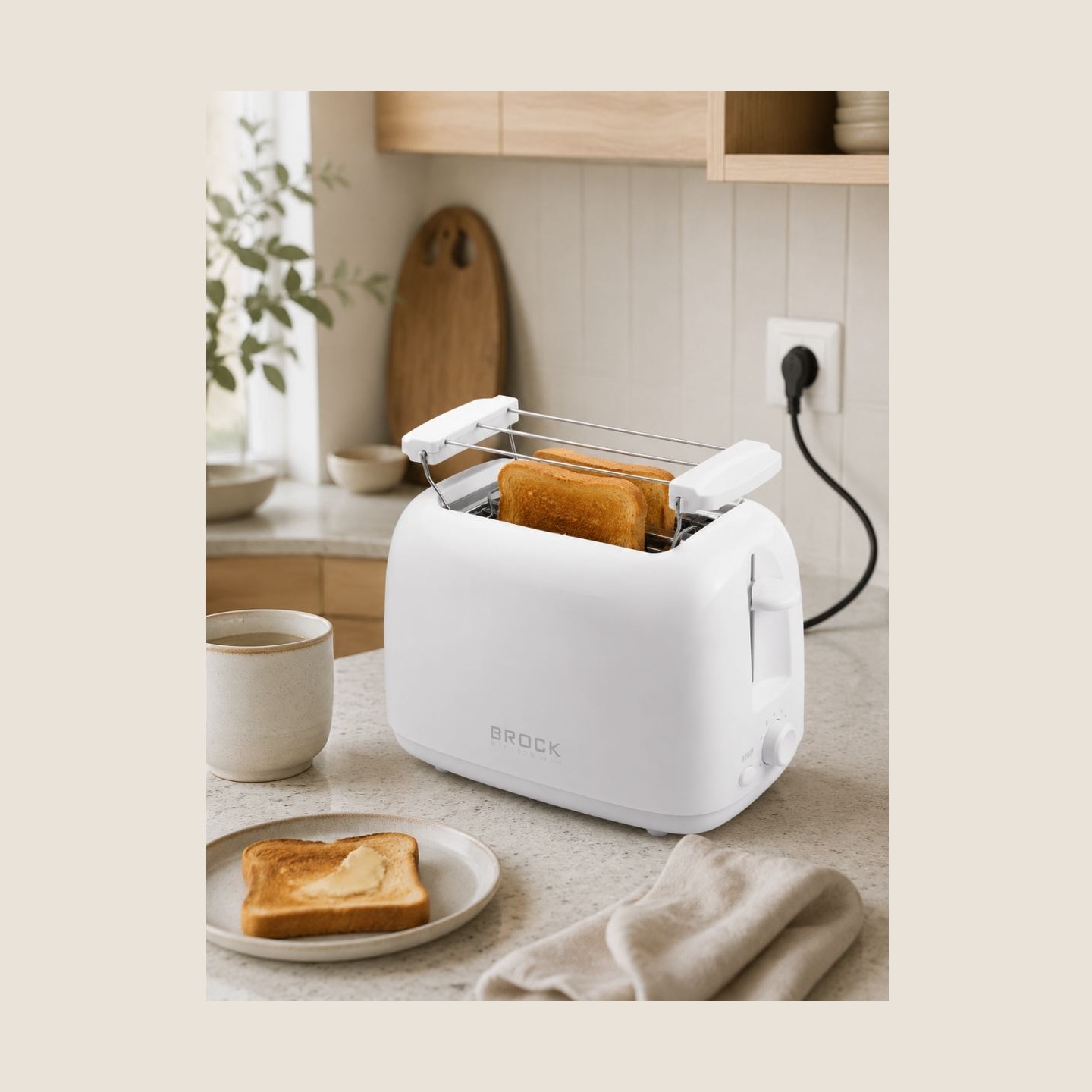 Brock BT 1008 WH Toaster 650-750W, White