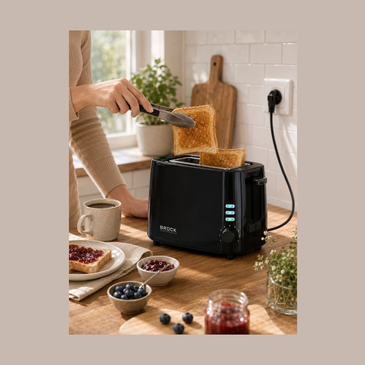 Brock BT 1005 BK Toaster 800W, Black