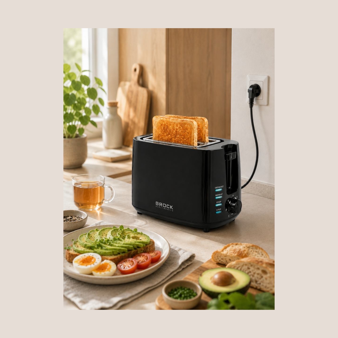 Brock BT 1005 BK Toaster 800W, Black