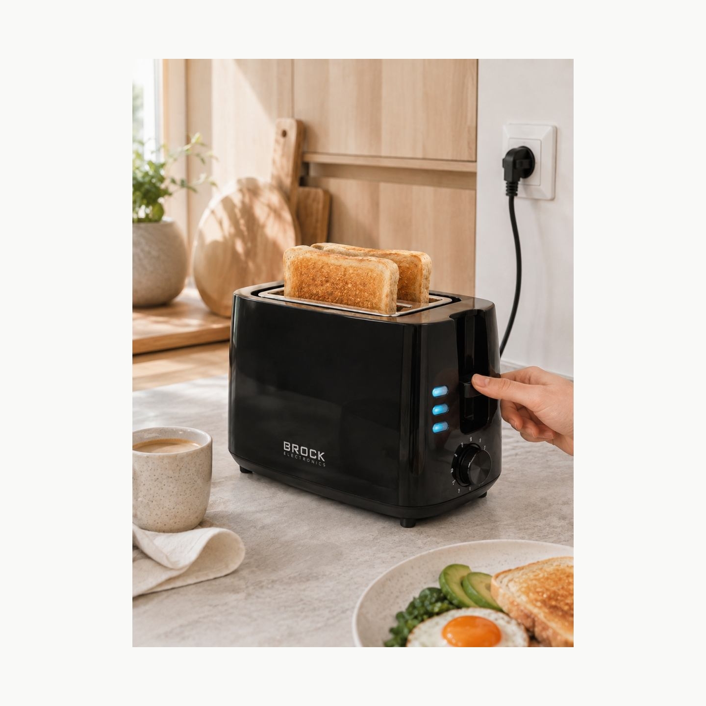 Brock BT 1005 BK Toaster 800W, Black