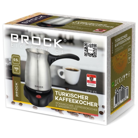 Brock ECP 105 Turkish Coffee Maker, Black/Steel
