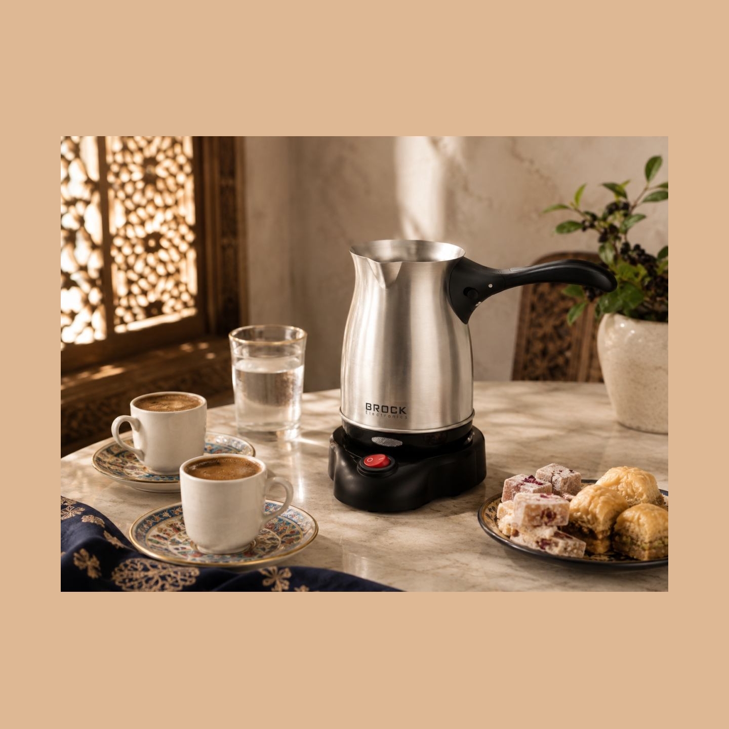 Brock ECP 105 Turkish Coffee Maker, Black/Steel