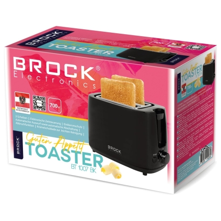 Brock BT 1007 BK 2 Slices Toaster 650-700W, Black