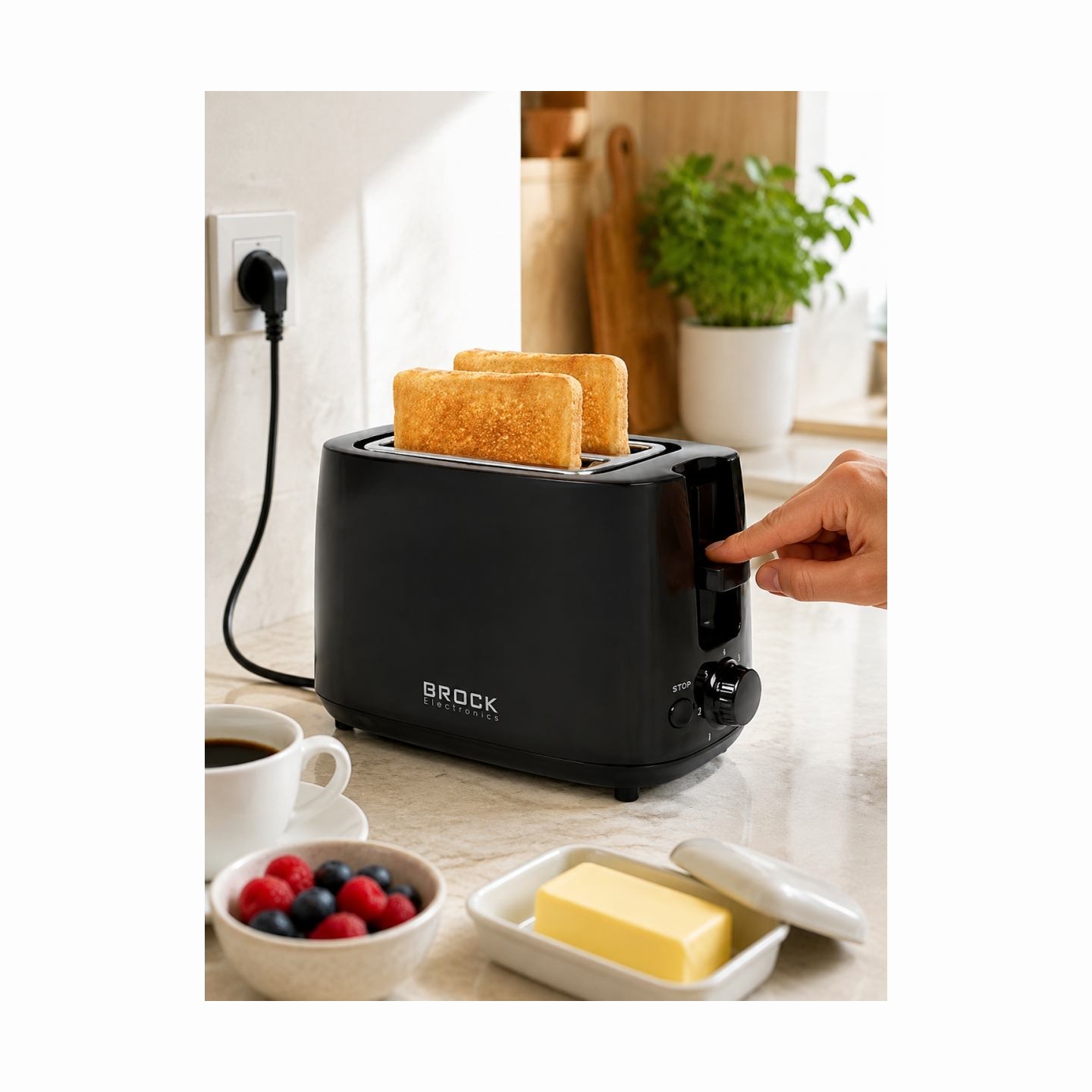 Brock BT 1007 BK 2 Slices Toaster 650-700W, Black