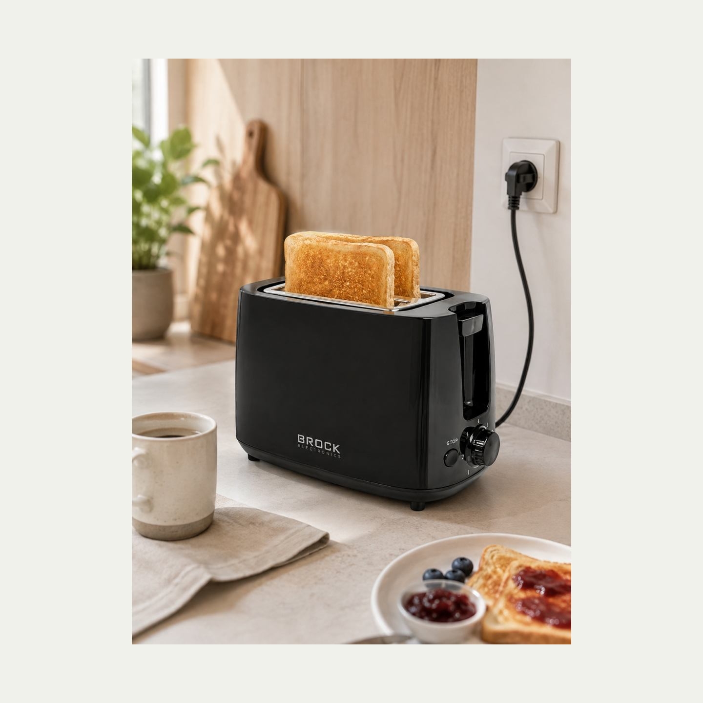 Brock BT 1007 BK 2 Slices Toaster 650-700W, Black