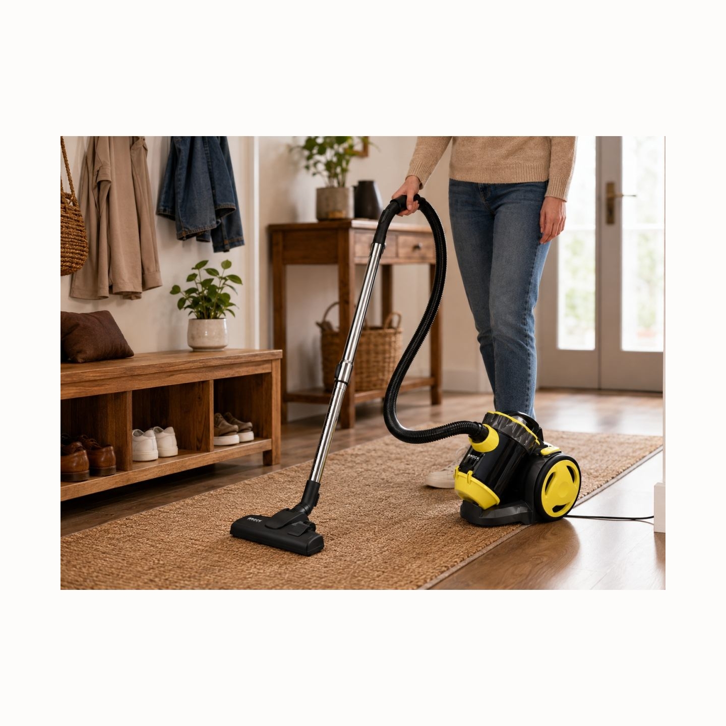 Brock BVC 8056 YT Cyclone Bagless Vacuum Cleaner 800W, Black/Yellow
