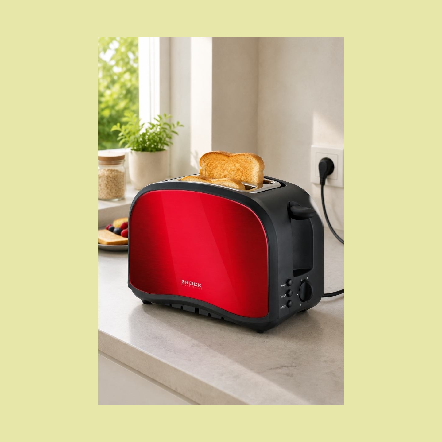 Brock BT 1002 RD Toaster 800W, Red