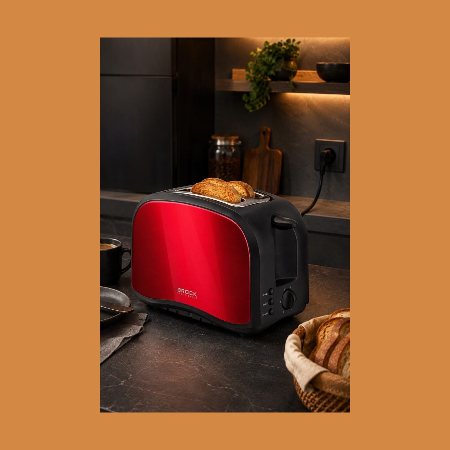 Brock BT 1002 RD Toaster 800W, Red