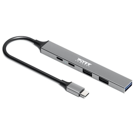 Port Connect | USB-C Hub with 4 USB ports, 1X USB-C, 100W