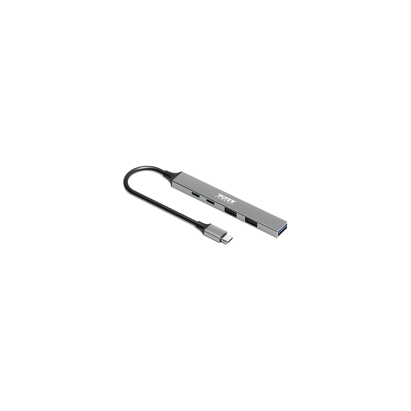 Port Connect | USB-C Hub with 4 USB ports, 1X USB-C, 100W