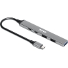 Port Connect | USB-C Hub with 4 USB ports, 1X USB-C, 100W