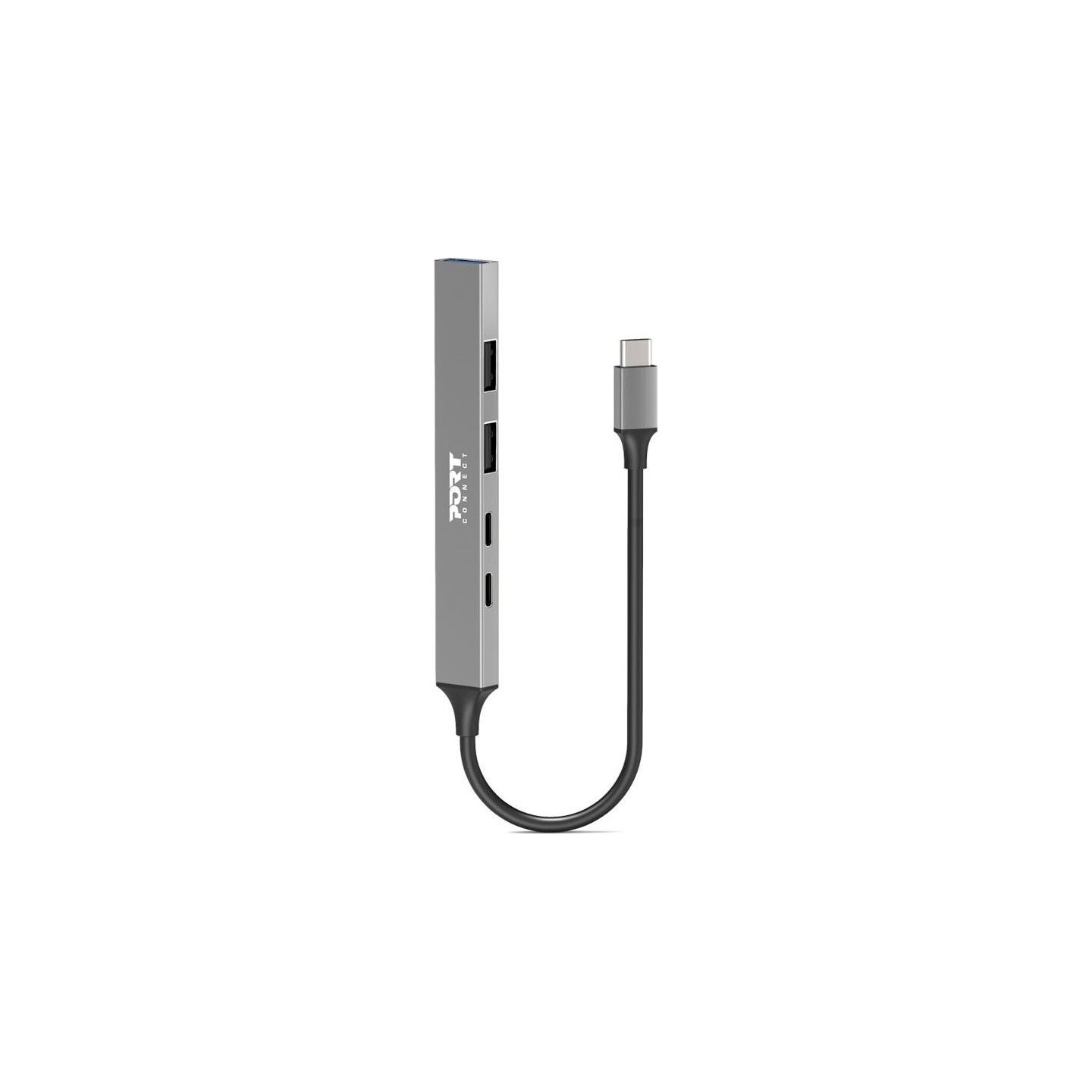 Port Connect | USB-C Hub with 4 USB ports, 1X USB-C, 100W