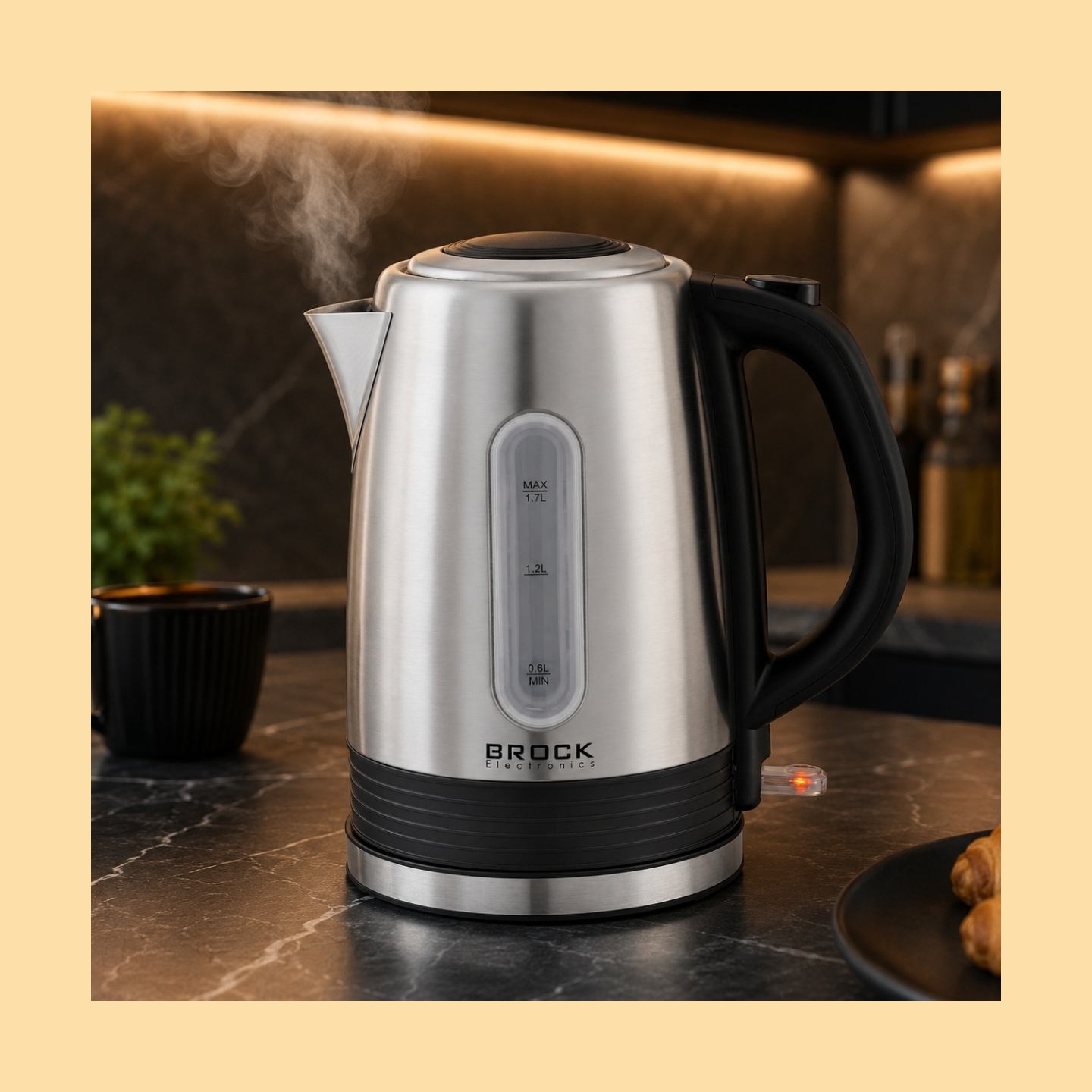 Brock WK 9903 SS Kettle With 360 Degree Base 1,7L 2200W Black/Steel