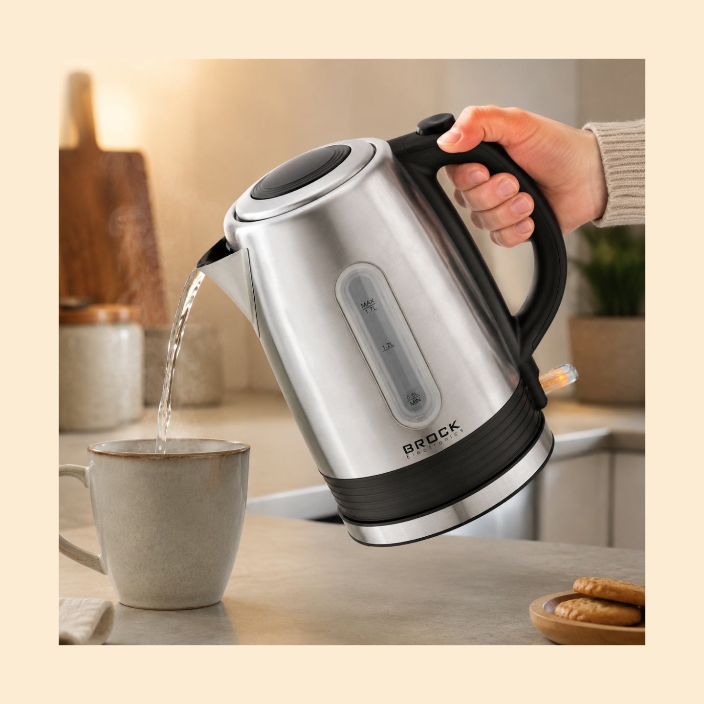 Brock WK 9903 SS Kettle With 360 Degree Base 1,7L 2200W Black/Steel