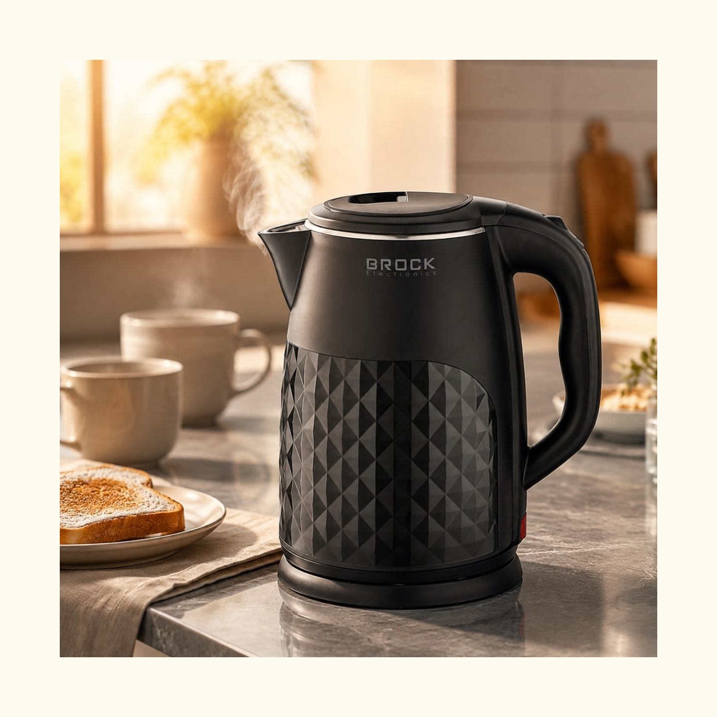 Brock WK 0618 BK Electricl Kettle With Doubl Walls 1,8L 1500W, Black