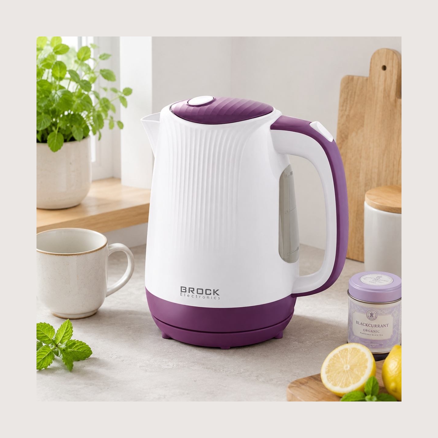 Brock WK 08 PR Electricl Kettle 1,7L 2000W, White/Purple