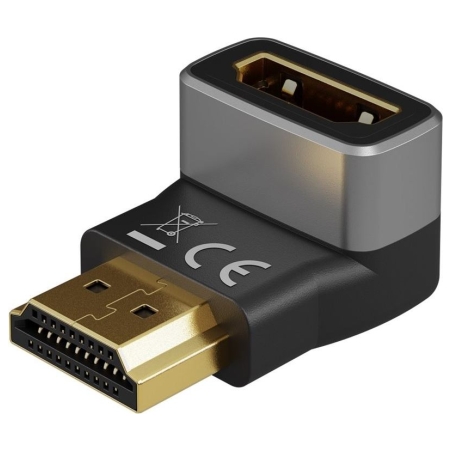 Goobay HDMI Angled Adapter 270° Vertical, 8K @ 60 Hz, Gold-Plated | 72011
