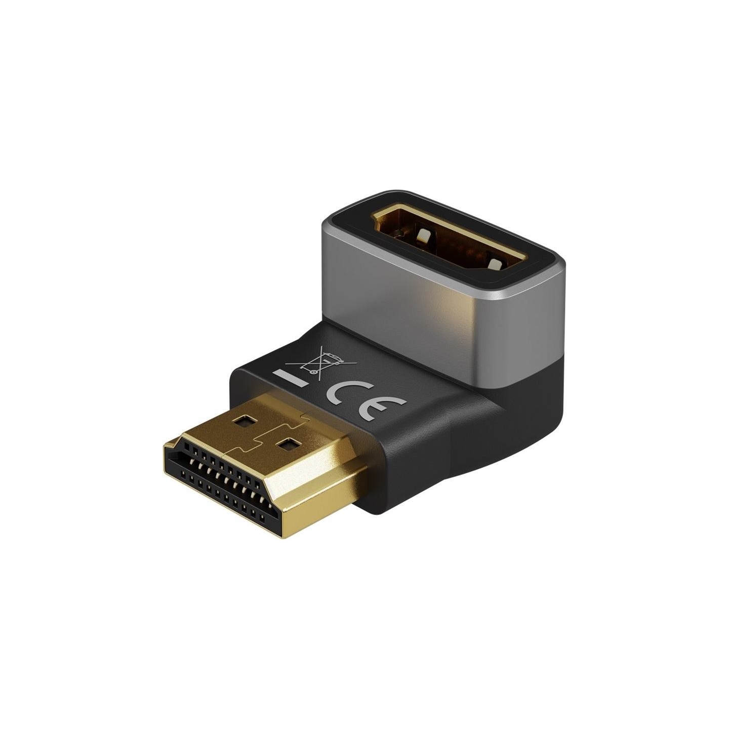 Goobay HDMI Angled Adapter 270° Vertical, 8K @ 60 Hz, Gold-Plated | 72011