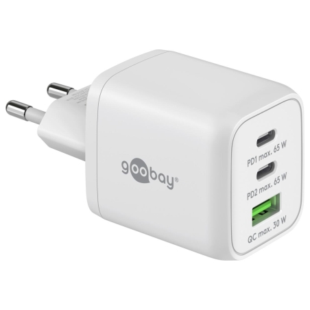Goobay 65 W USB-C PD GaN Multiport Fast Charger Nano, White