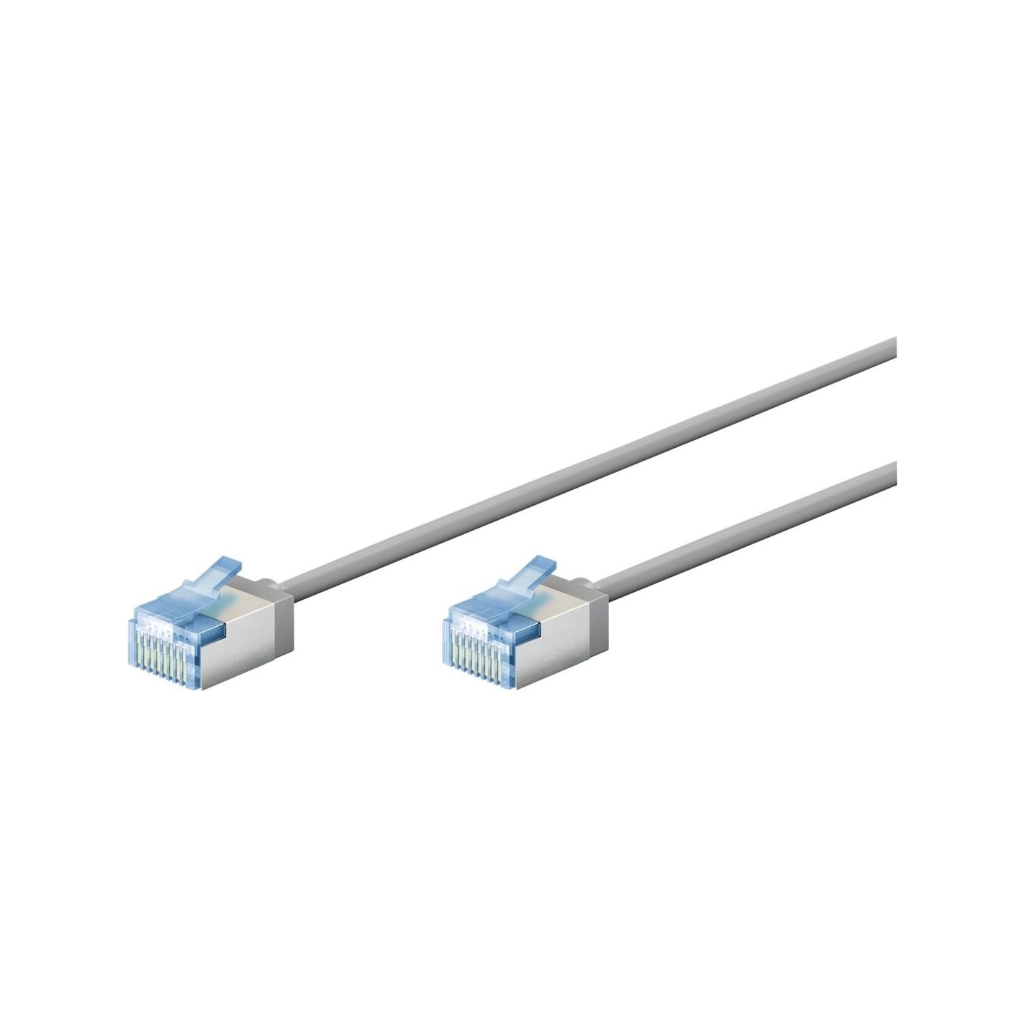 Goobay 74304 Ultra-Flexible CAT 6A Patch Cable, Slim, U/UTP, 0.15 m, Grey | Goobay