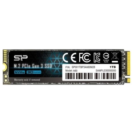 Silicon Power SSD drive P34A60 1TB PCIE M.2 NVMe 2200/1600 MB/s