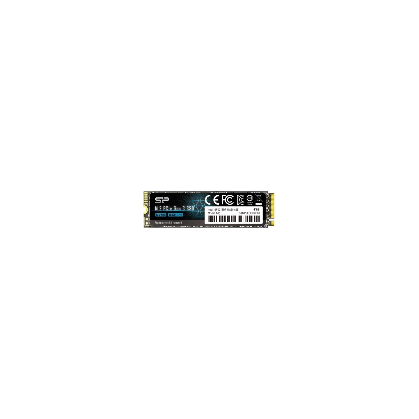 Silicon Power SSD drive P34A60 1TB PCIE M.2 NVMe 2200/1600 MB/s