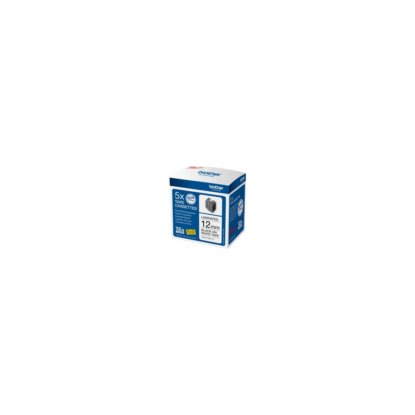 Brother TZE-231 BLACK ON WHITE 12 MM MULTIPACK OF TAPES (5 PACK)