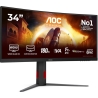 AOC CU34G4CA | 34 " | Fast VA | WQHD | 21:9 | 180 Hz | 1 ms | 3440 x 1440 pixels | 450 cd/m² | HDMI ports quantity 2 | Black